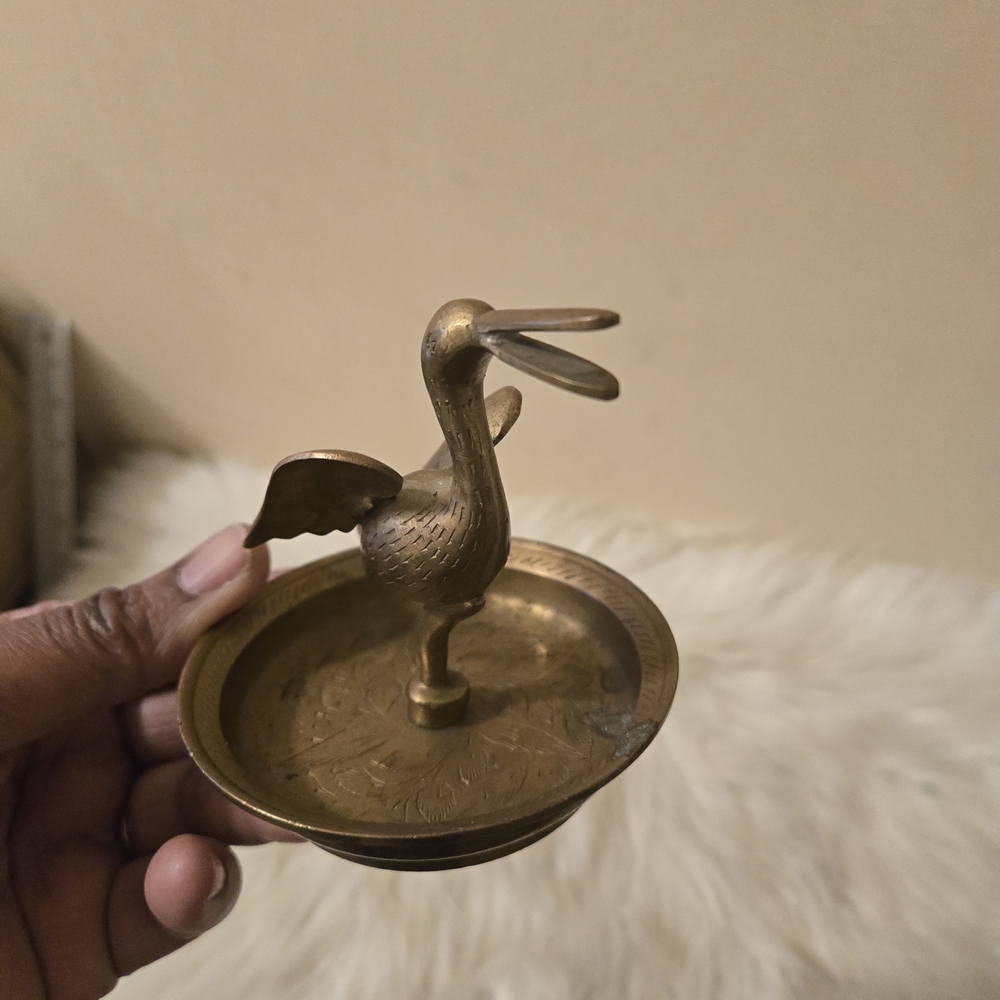 Brass Bird Trinket Dish - Vintage-Style